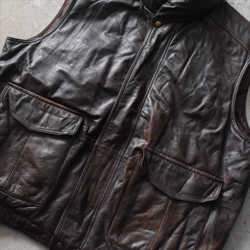 一般販売開始】80-90s EDDIE BAUER LEATHER GOOSE DOWN VEST
