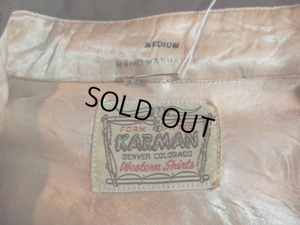 画像3: 1950s【KARMAN】レーヨンギャバツートン刺繍ウエスタンシャツ