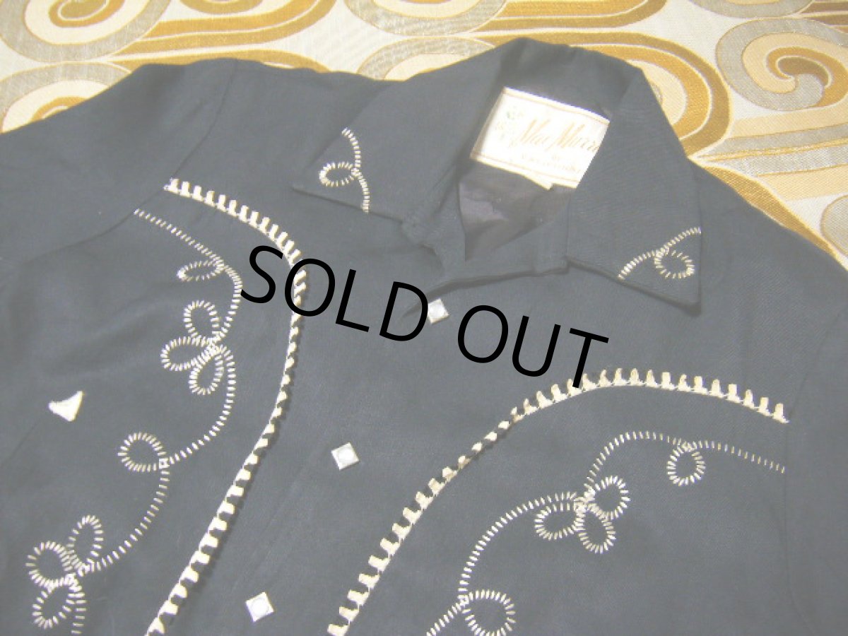 画像4: 1950s【MacMurray(マクマリー)】レーヨンギャバジン刺繍ウエスタンジャケット (4)