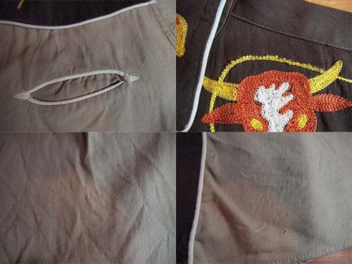 詳細画像3: SALE!! 1950s【Rockmount】ロングホーン刺繍マチ付きレーヨンウエスタンシャツ
