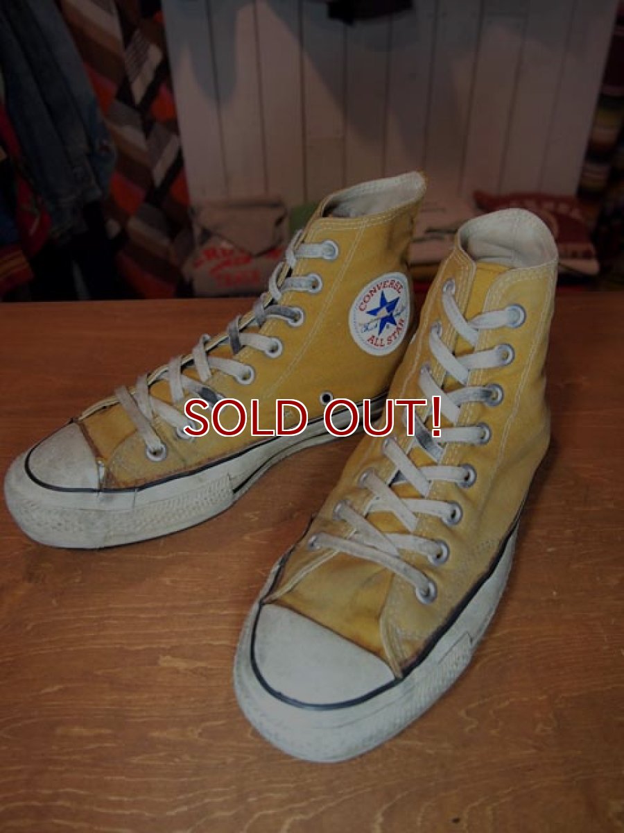 画像1: 1980s【CONVERSE ALLSTAR】あて布イエローHi　6 1/2 (1)