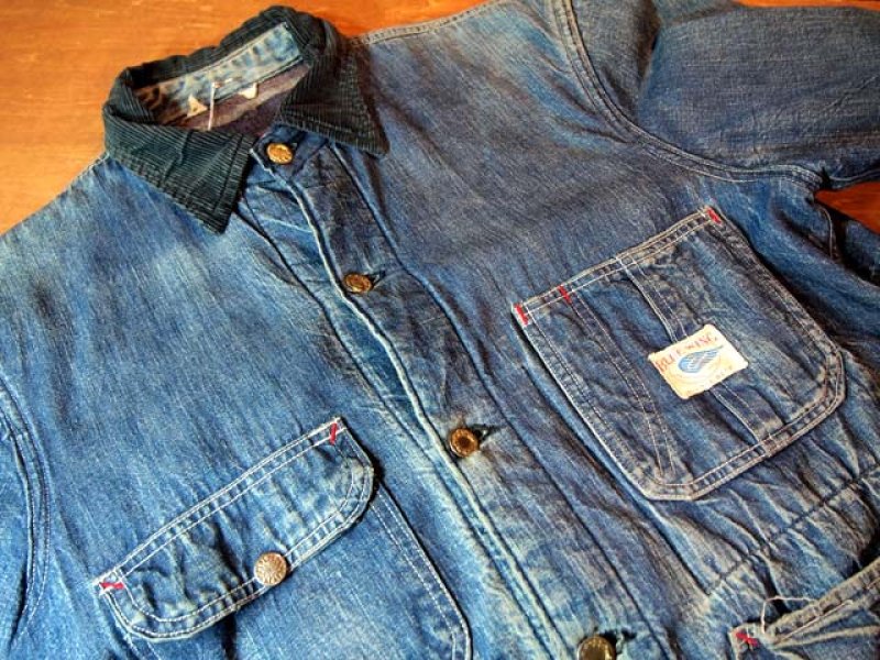 画像1: 1960s【BLUE WING】ブランケット付きショート丈デニムカバーオール