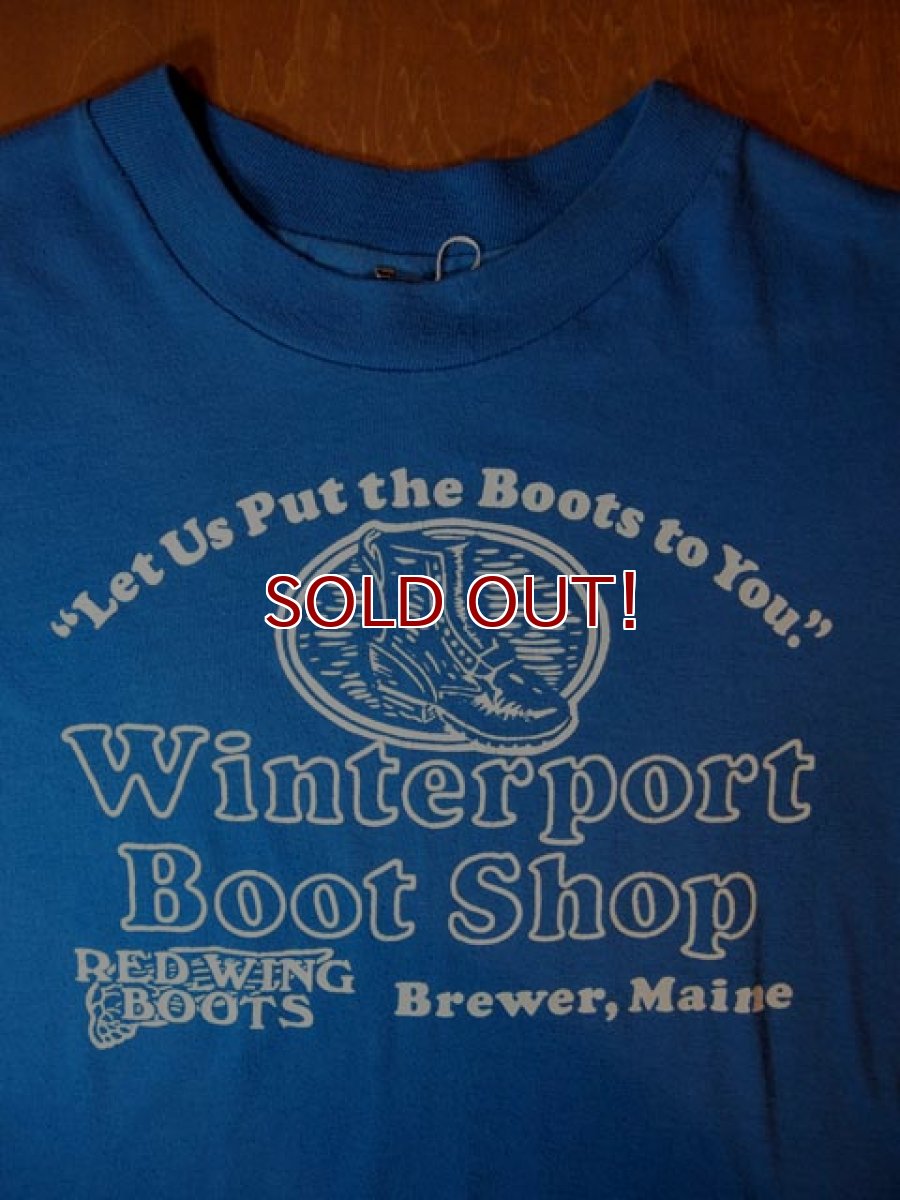 画像1: 1980s【Hanes】?REDWING取扱店「Winterport Boot Shop」?Tシャツ (1)