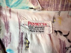 画像3: 1960s【PENNEY'S】風景柄レーヨンアロハシャツ (3)