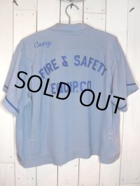 1960s【ServiceBowlingShirt】チェーンステッチ刺繍レーヨンボーリングシャツ