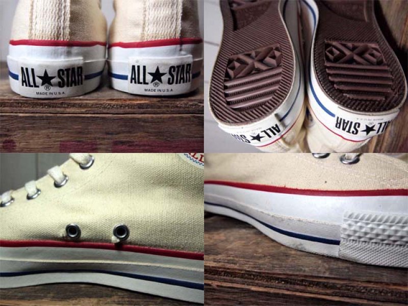 画像2: 銀箱デッドストック!!1980s【CONVERSE ALLSTAR】生成りHi 9 1/2