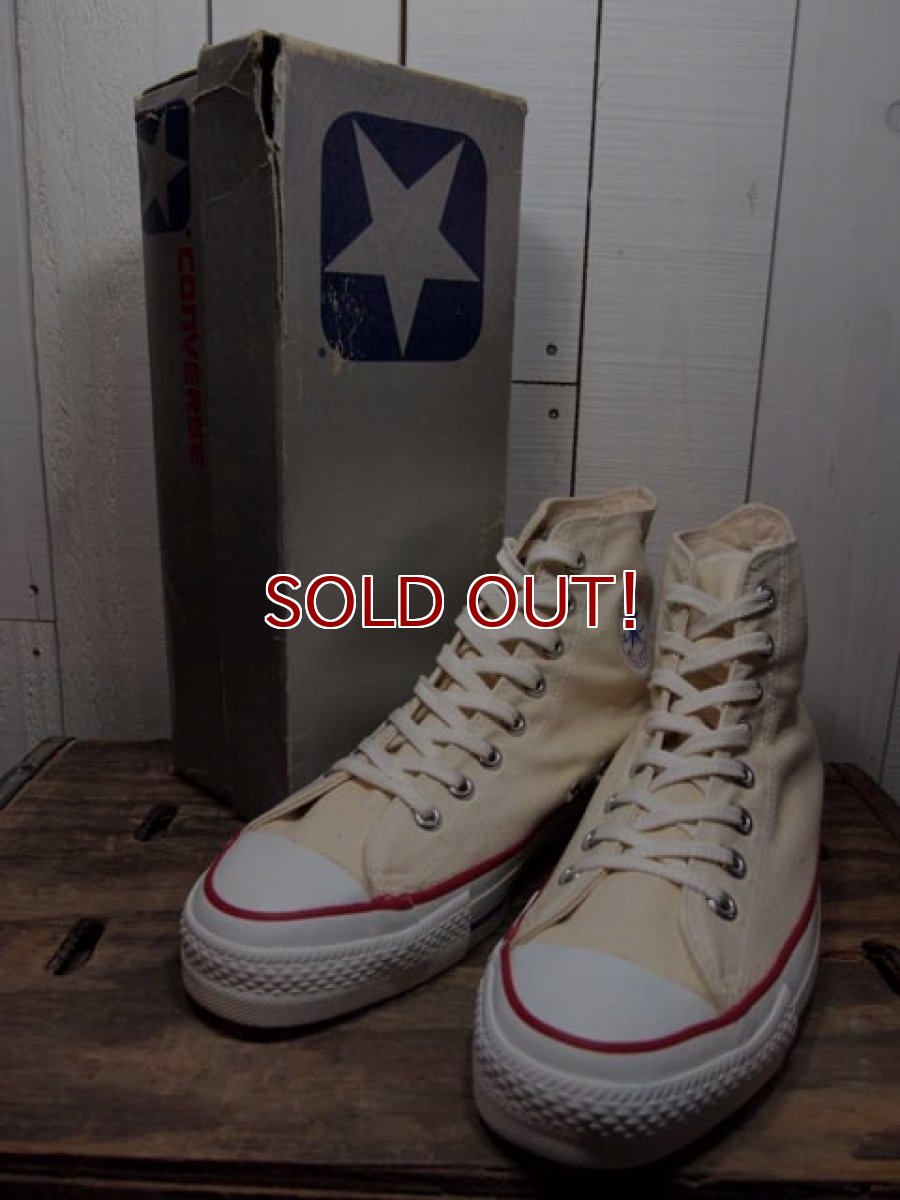 画像1: 銀箱デッドストック!!1980s【CONVERSE ALLSTAR】生成りHi　9 1/2 (1)