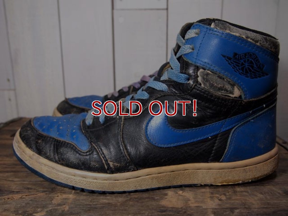画像3: 85年製【NIKE】AIR JORDAN 1(エアジョーダン1)黒青 (3)