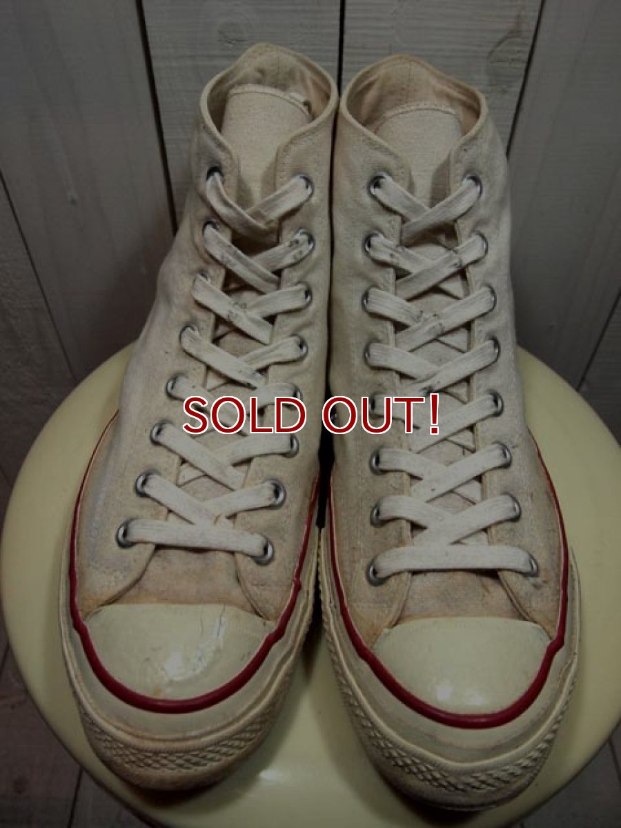 画像2: 1960s三ツ星【CONVERSE】チャックテイラー生成りHi　Rマーク無し　Size10 (2)