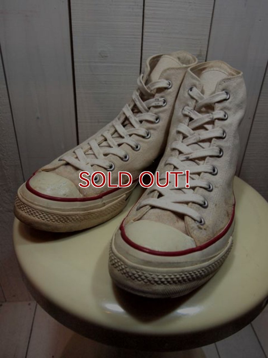 画像1: 1960s三ツ星【CONVERSE】チャックテイラー生成りHi　Rマーク無し　Size10 (1)