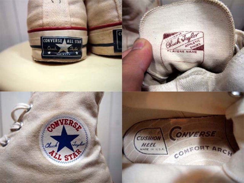 画像1: 1960s三ツ星【CONVERSE】チャックテイラー生成りHi Rマーク無し Size10