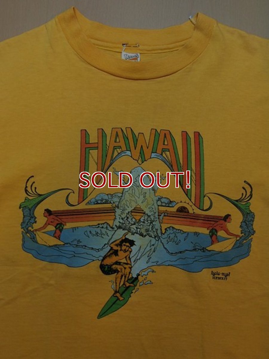 画像1: 1970s【Hanes】HAWAIIサーフTシャツ (1)