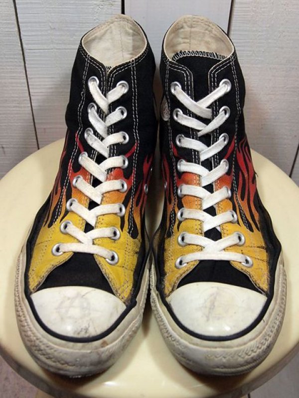 CONVERSE ALLSTAR】ファイヤーパターンHi 10 - 古着屋HamburgCafe