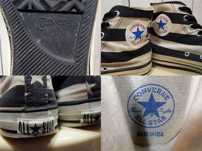画像3: 1990sUSA製【CONVERSE ALLSTAR】スターズ＆バーズ白黒(星条旗柄)Hi　9