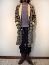画像1: 1960sタツノオトシゴ柄ガウン (1)