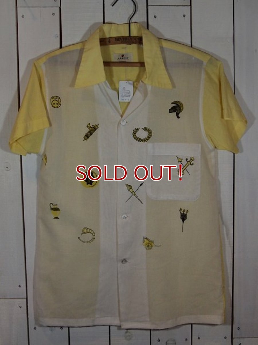 画像1: SALE!! 1960s【ARROW】総柄切替コットンシャツ (1)