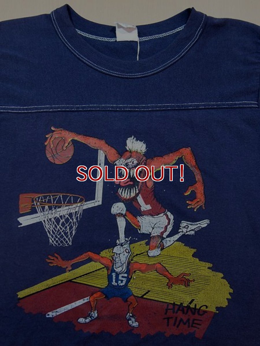 画像1: 1970sモンスタープリントフットボールTシャツ (1)