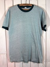 画像2: 1970s【TOWNCRAFT】杢グリーン無地リンガーTシャツ (2)