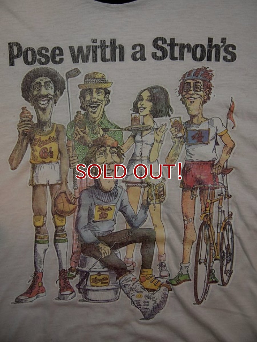 画像5: 1970ｓ【Stroh's Beer】リンガーTシャツ (5)