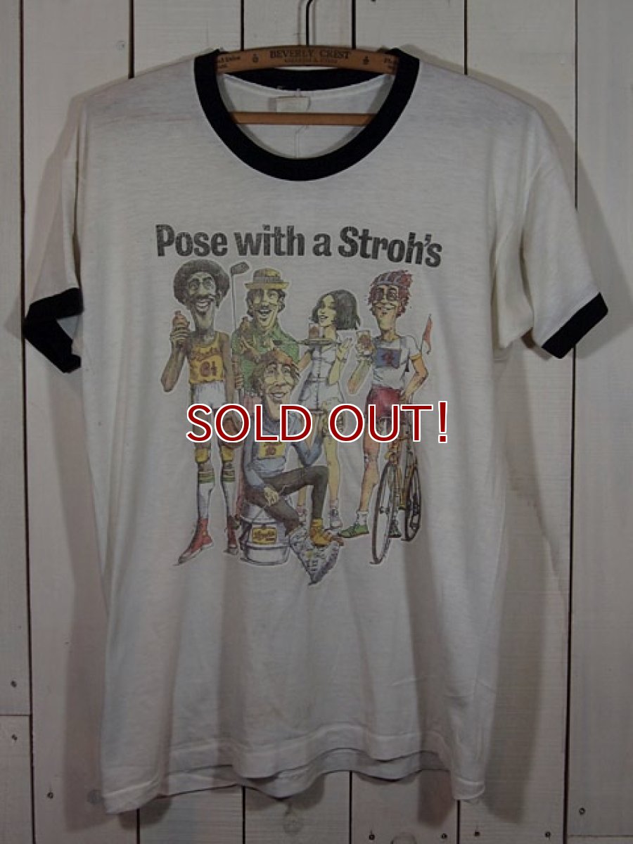 画像2: 1970ｓ【Stroh's Beer】リンガーTシャツ (2)