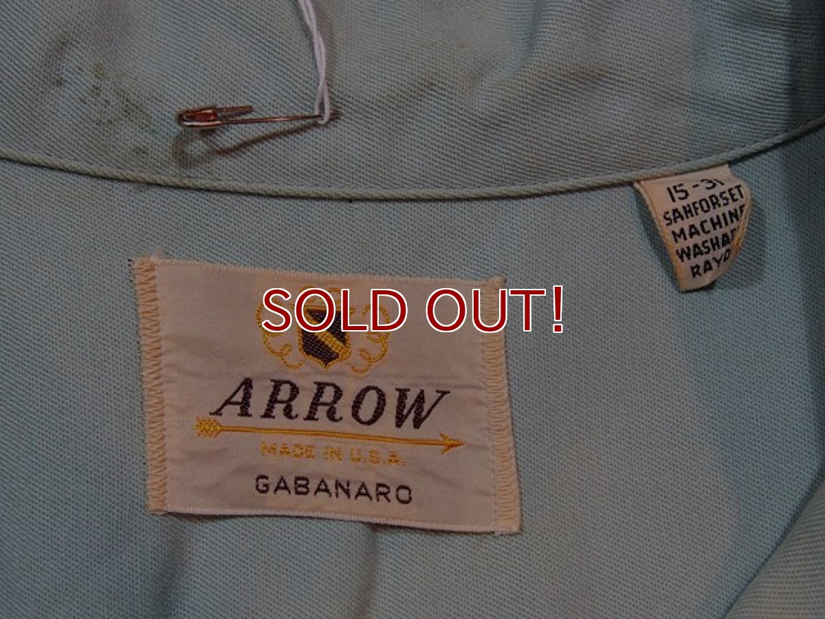 画像3: 1950s【ARROW】ペパーミントレーヨンギャバシャツ (3)