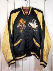 画像3: 1950sサテンスカジャン　鷹×日本地図 (3)