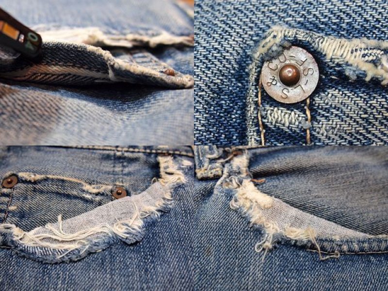 1940s【LEVI'S】501XX革パッチ 片面タブ - 古着屋HamburgCafe