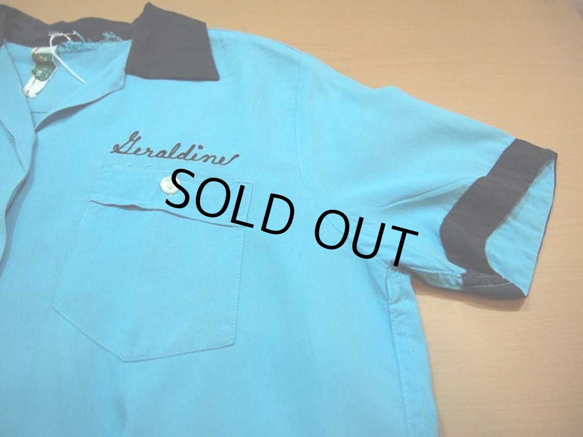 画像5: 1960s【WEBER】刺繍レーヨンボーリングシャツ (5)