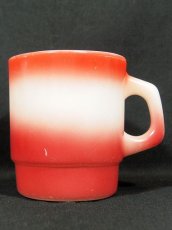 画像1: 60s-70s【FireKing】スタッキングマグ・橙/白/赤 (1)