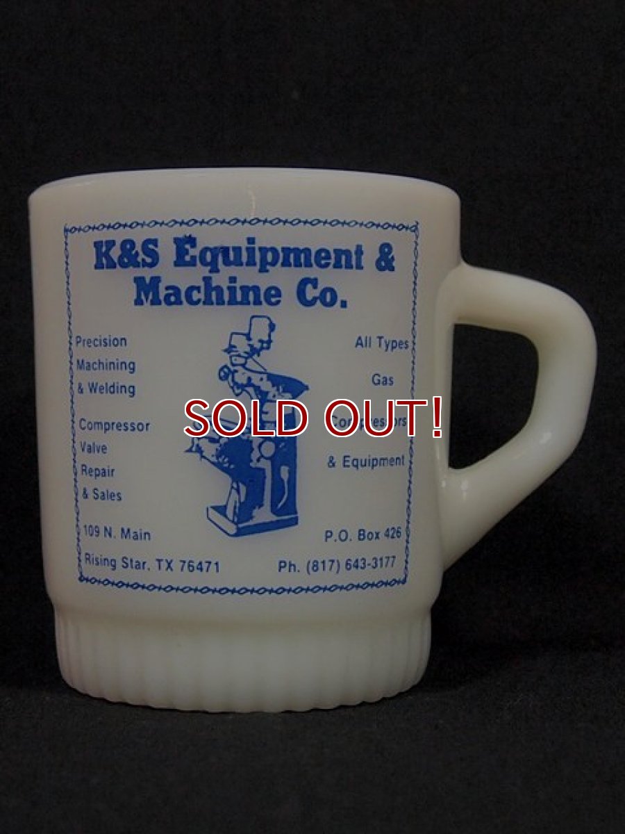 画像1: 60s-70s【FireKing】リブボトムマグ・K&S Equipment＆Machine Co. (1)