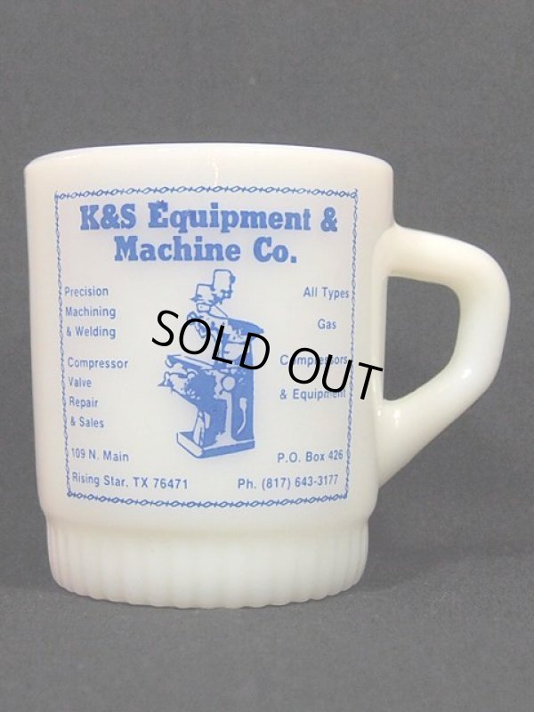 画像1: 60s-70s【FireKing】リブボトムマグ・K&S Equipment＆Machine Co.