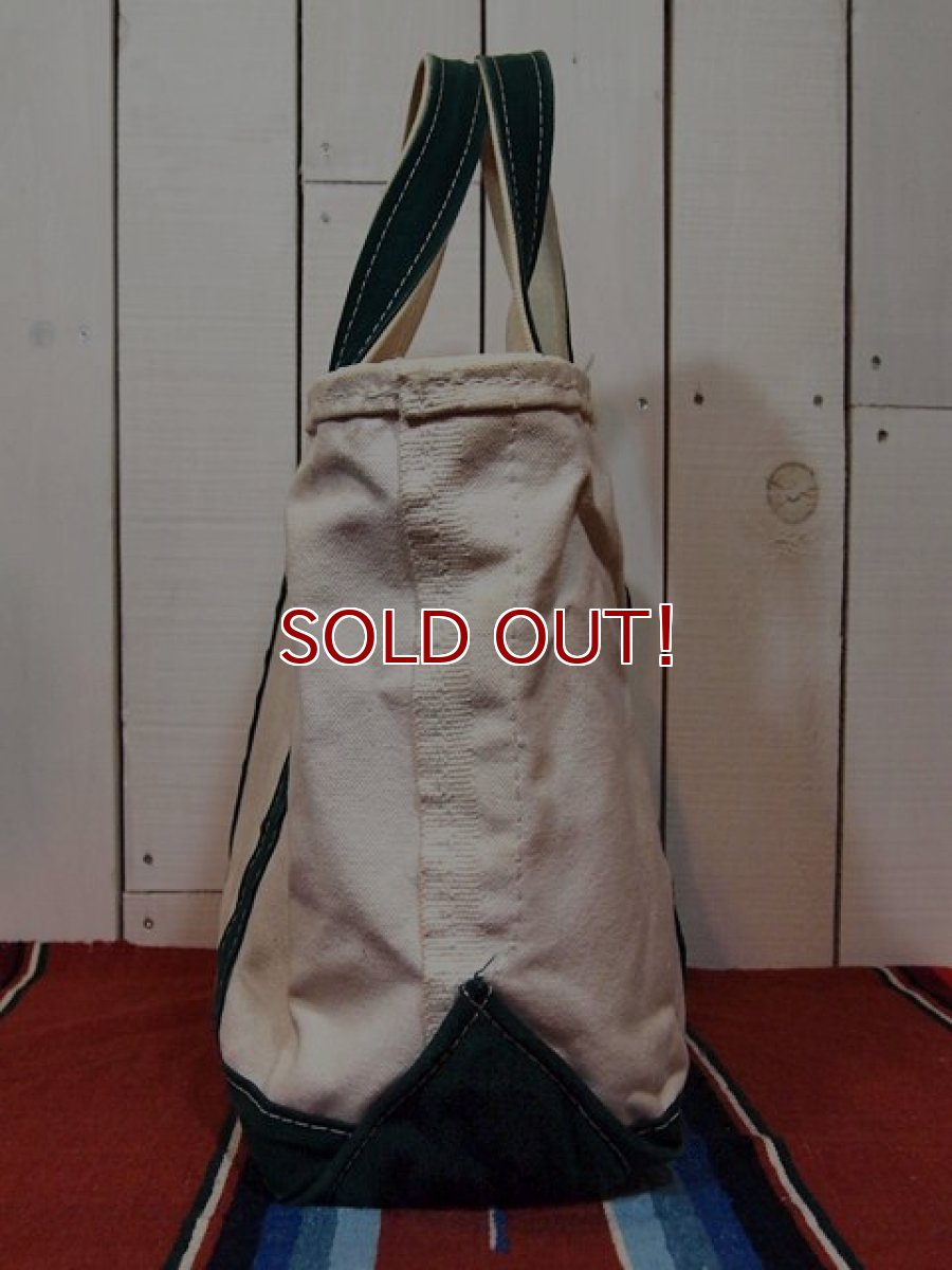 画像5: 1990s【L.L.Bean】BOAT AND TOTE BAG〝ZIP TOP〟オフホワイト×グリーン (5)