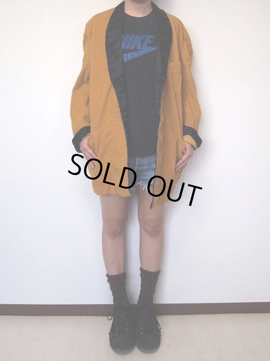 画像2: 1960sサテン×コーデュロイツートンガウン (2)