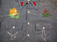 画像5: 1970s【BIGMAC】フクロウ刺繍シャンブレーシャツ (5)
