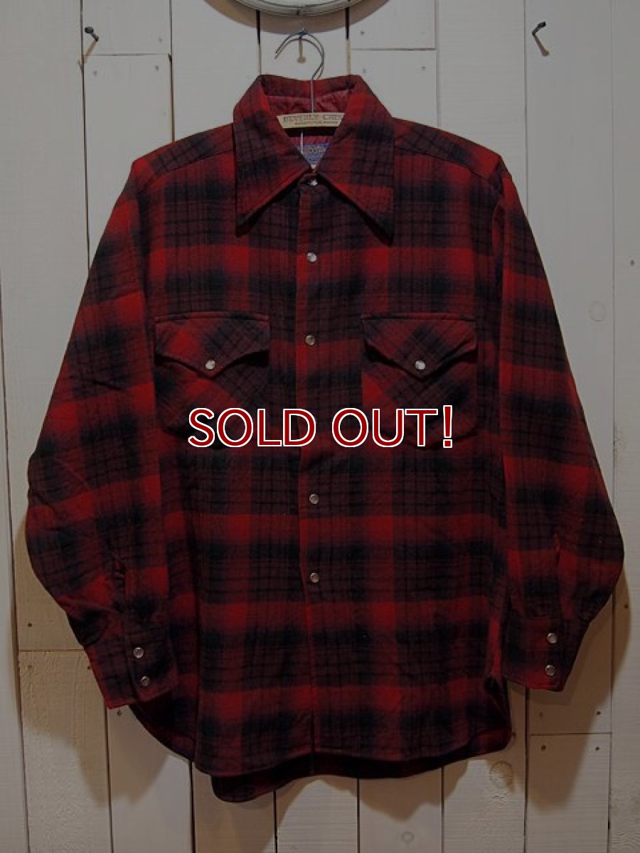 画像1: 1970s【PENDLETON】オンブレーチェックウールウエスタンシャツ (1)