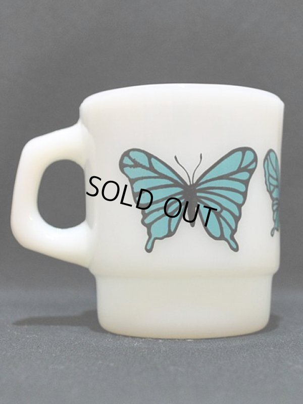 画像3: 70s-80s【FireKing】スタッキングマグ・バタフライ(青)