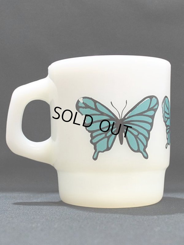 画像3: 70s-80s【FireKing】スタッキングマグ・バタフライ(青)