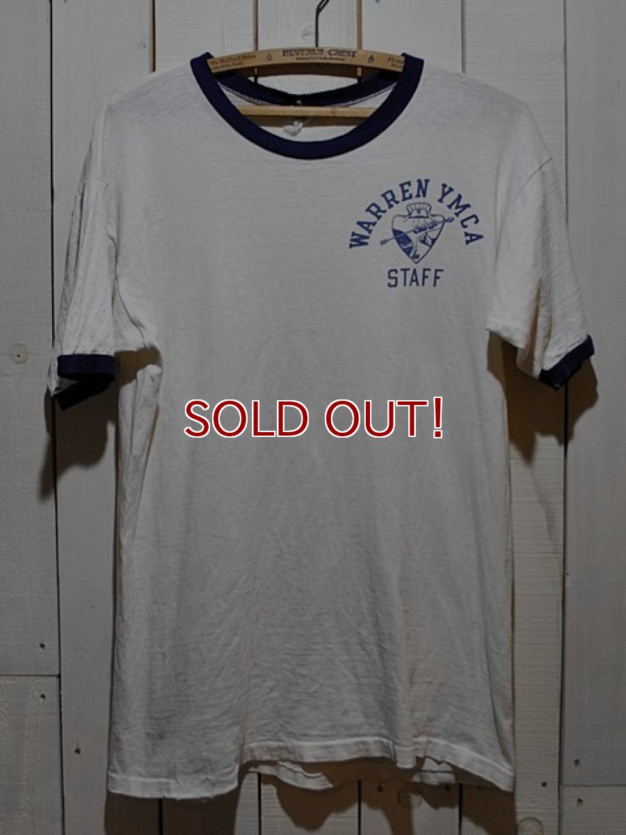 画像1: 1960s【Champion】YMCA染込みリンガーTシャツ プロダクツタグ (1)