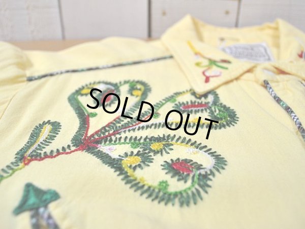 画像8: 1950s〜【HbarC】刺繍レーヨンウエスタンシャツ