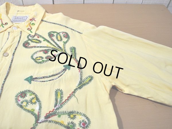 画像6: 1950s〜【HbarC】刺繍レーヨンウエスタンシャツ