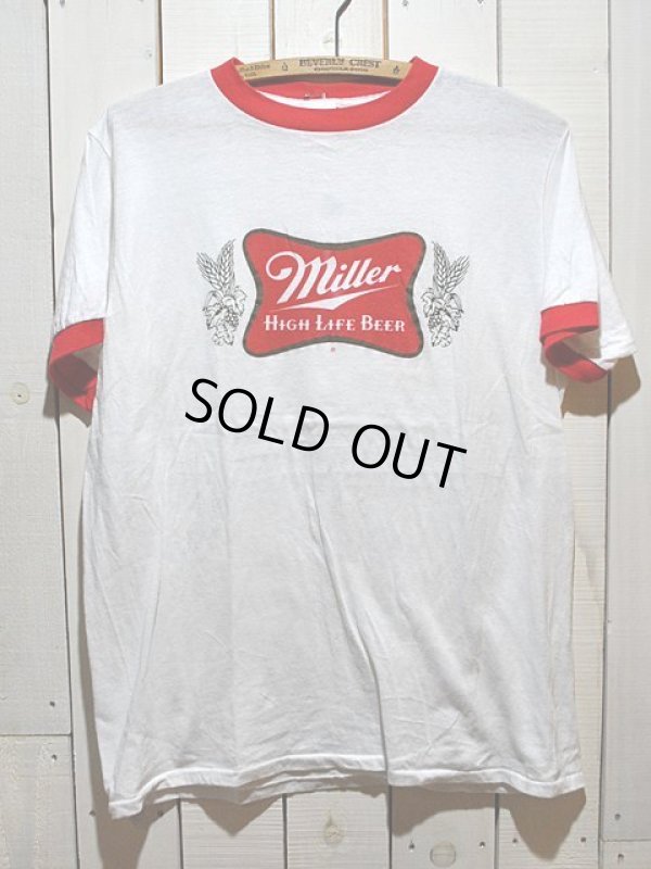 画像1: 1980s MillerBeerリンガーTシャツ
