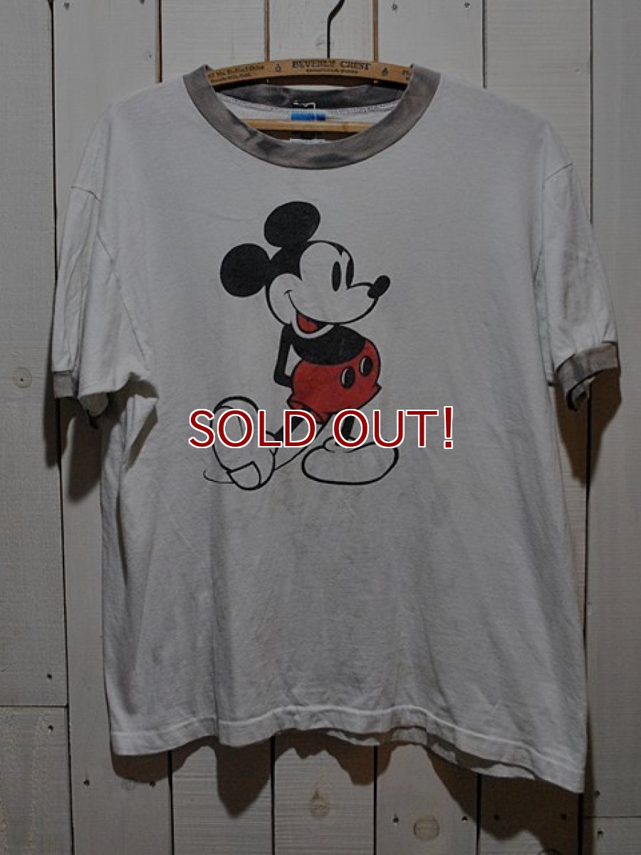 画像1: 1980sミッキーリンガーTシャツ　ブリーチ (1)