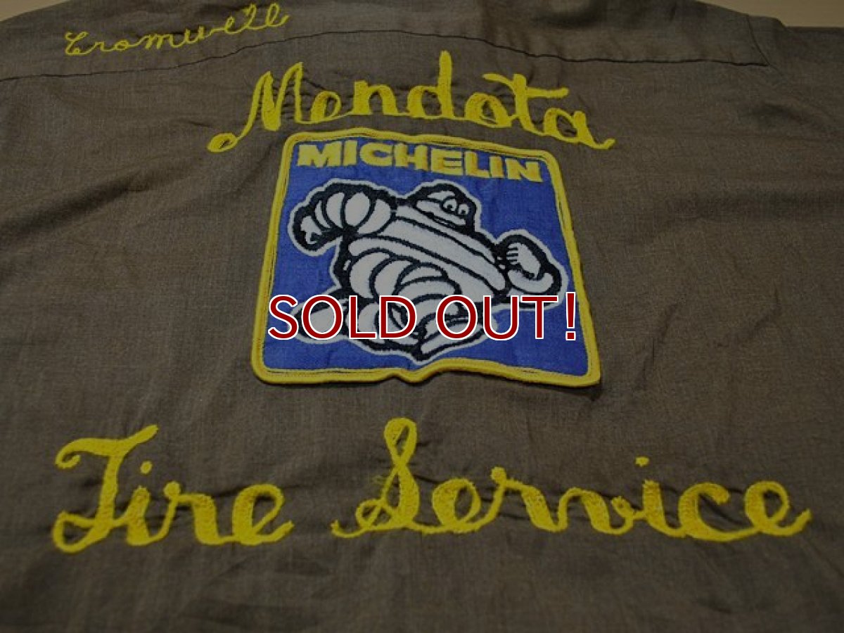 画像7: 1970s【KingLouie】チェーンステッチ刺繍ボーリングシャツ　MICHELIN (7)