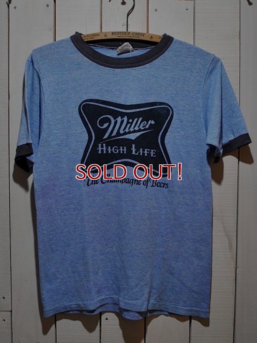 画像1: 〜1980s【Miller】Beerメーカー杢リンガーTシャツ (1)