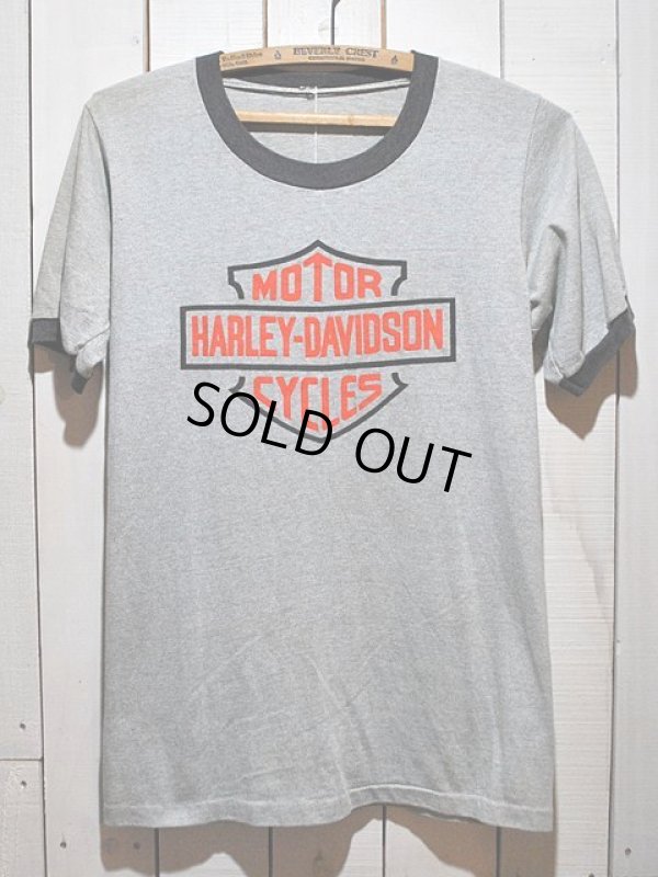 画像1: 1980s【HARLEY DAVIDSON】杢リンガーTシャツ