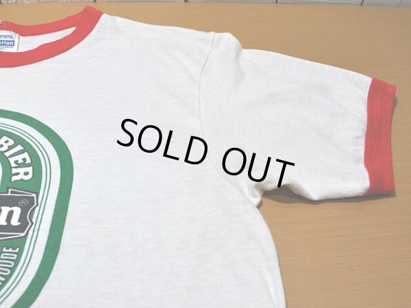 画像6: 1980s【Heineken】BeerメーカーリンガーTシャツ