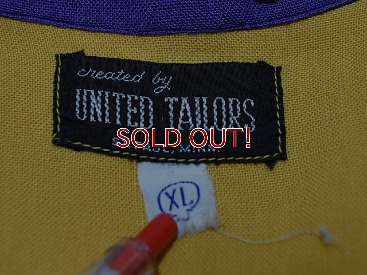 画像3: 1950s【UNITED TAILORS】ツートンレーヨンボーリングシャツ (3)