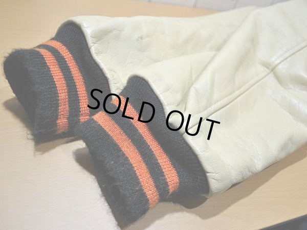 画像6: 1980s【BUTWIN】チェーンステッチ刺繍袖レザースタジャン　Black