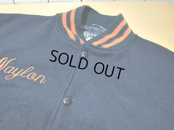 画像4: 1980s【BUTWIN】チェーンステッチ刺繍袖レザースタジャン　Black