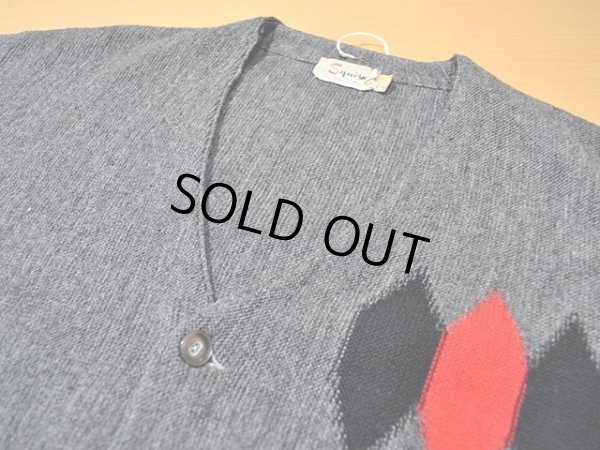 画像4: 1960sダイヤ柄ニットカーディガン